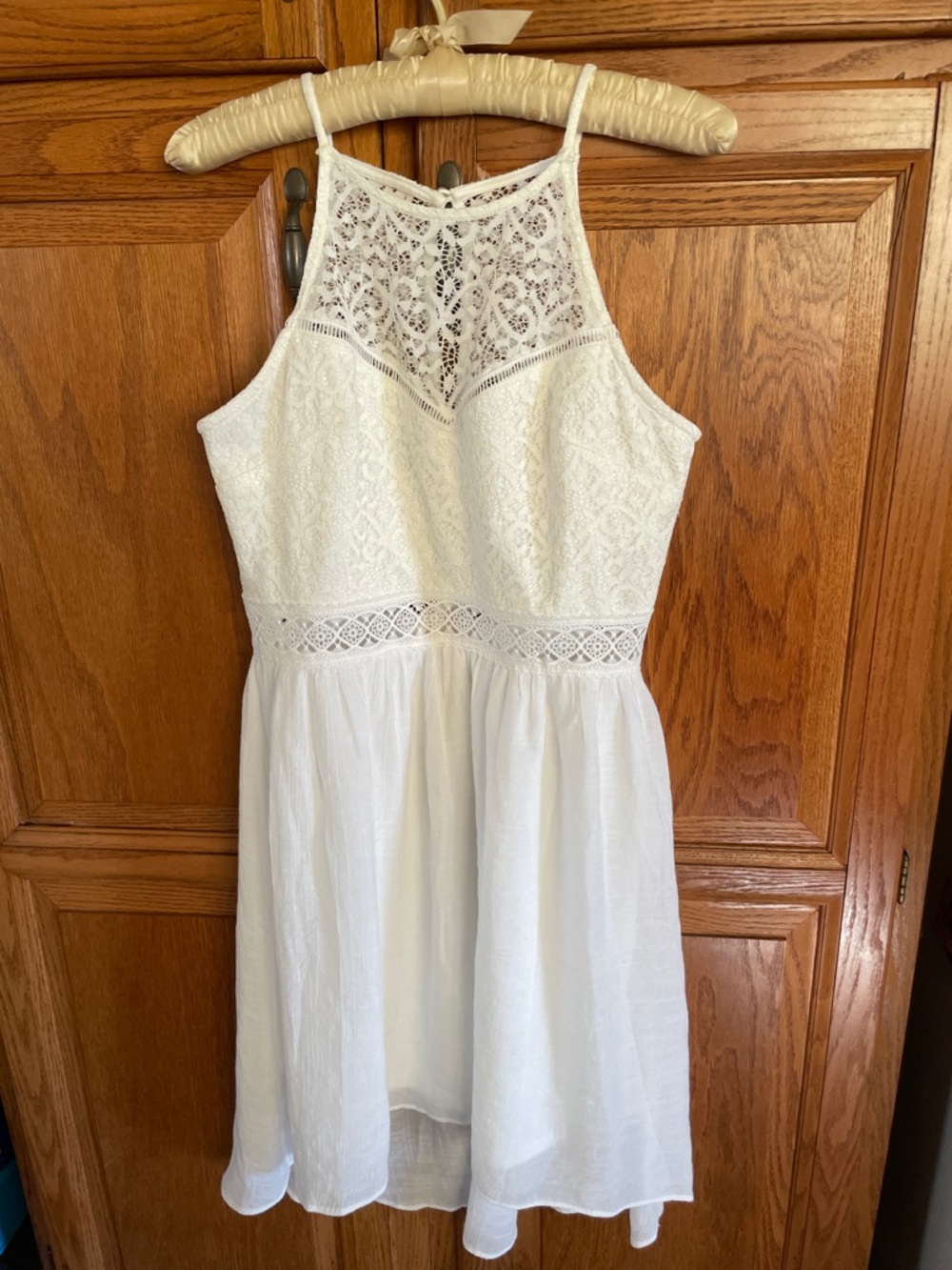 Iz Byer White Lace High-Low Dress